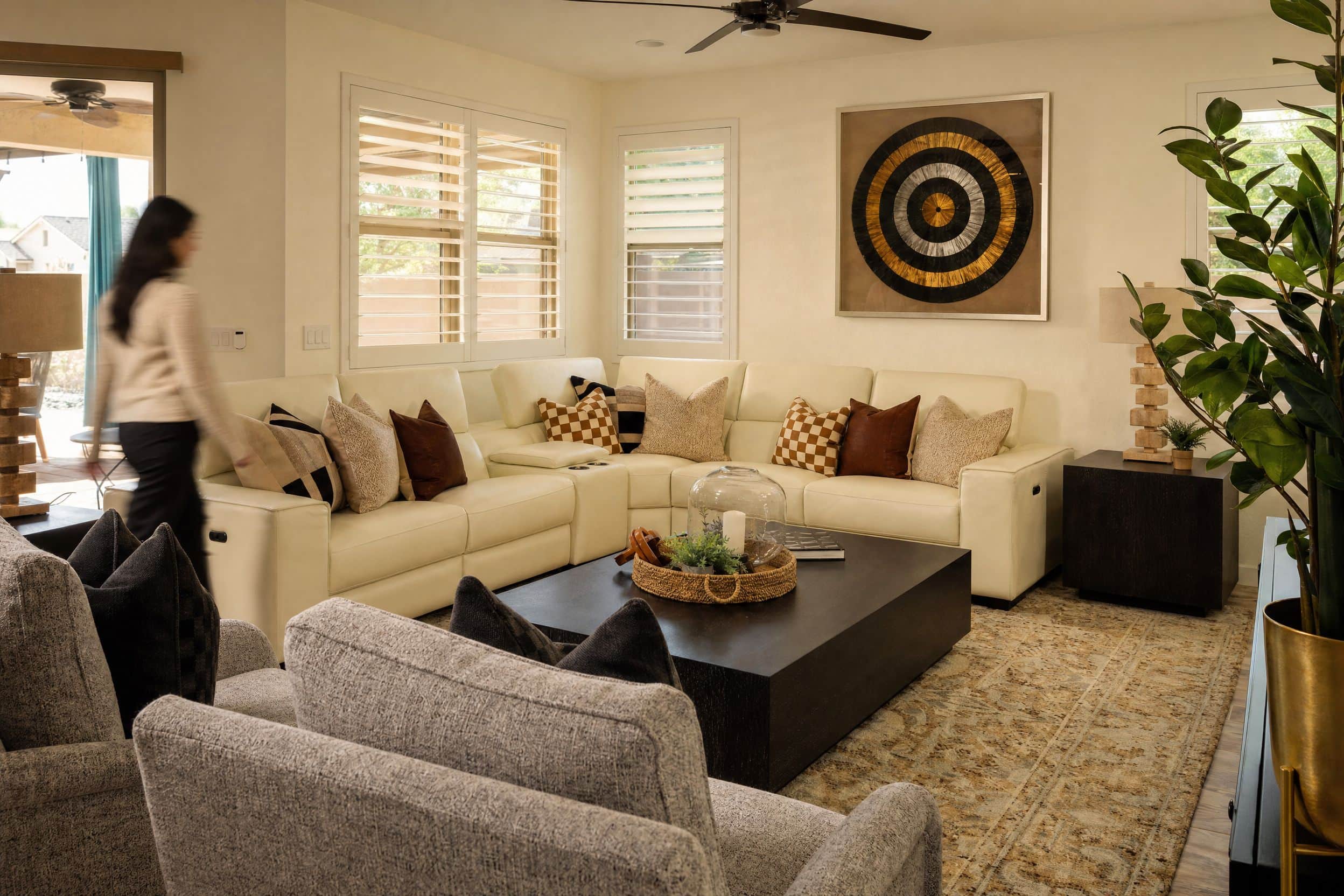 Staged living space by Palm and Mountain in the Phoenix East Valley