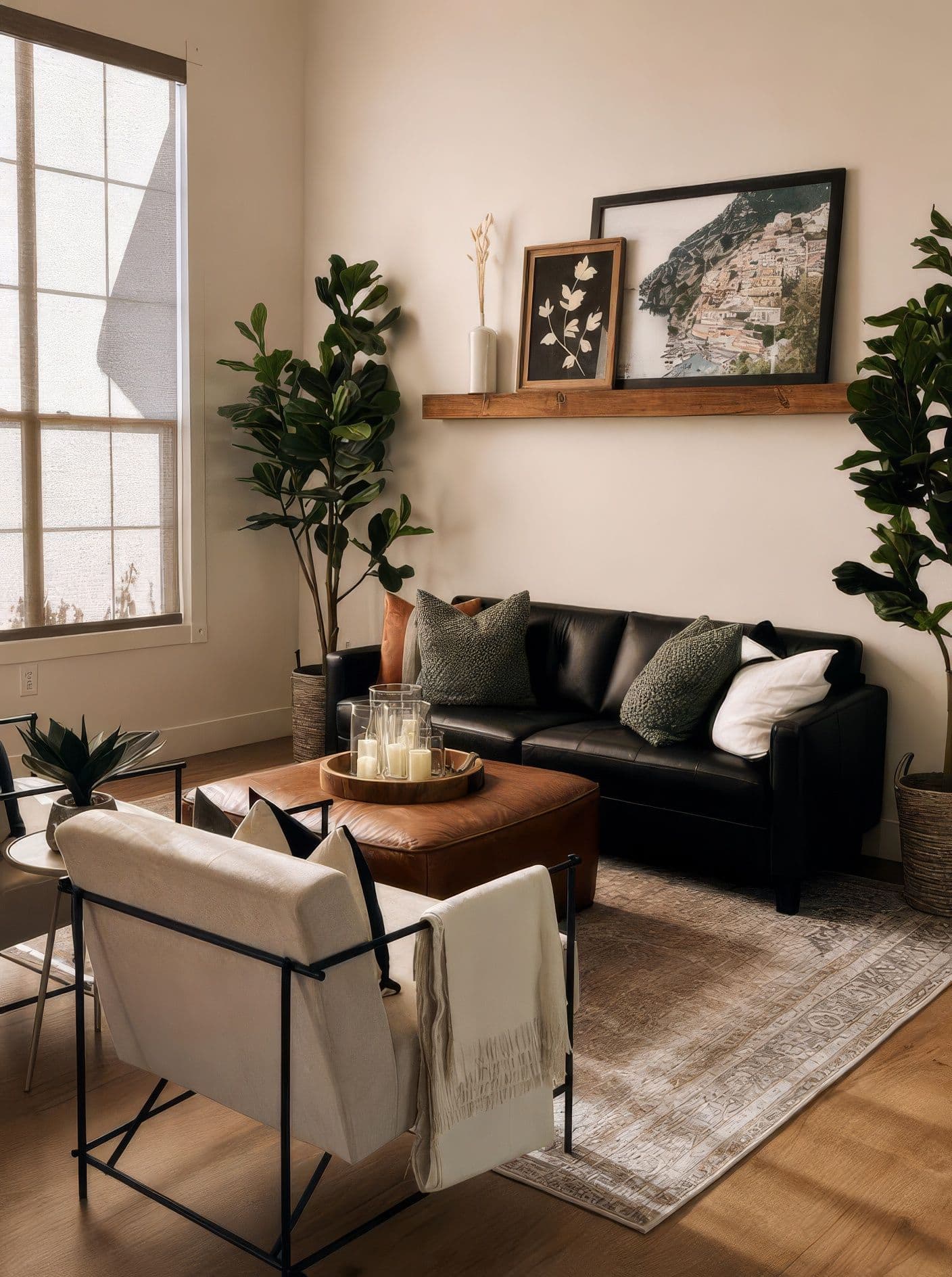 Interior by Palm and Mountain
